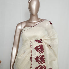 Tissue Kota Appliqué Embroidery Saree  SAN5174
