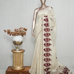 Tissue Kota Appliqué Embroidery Saree  SAN5174