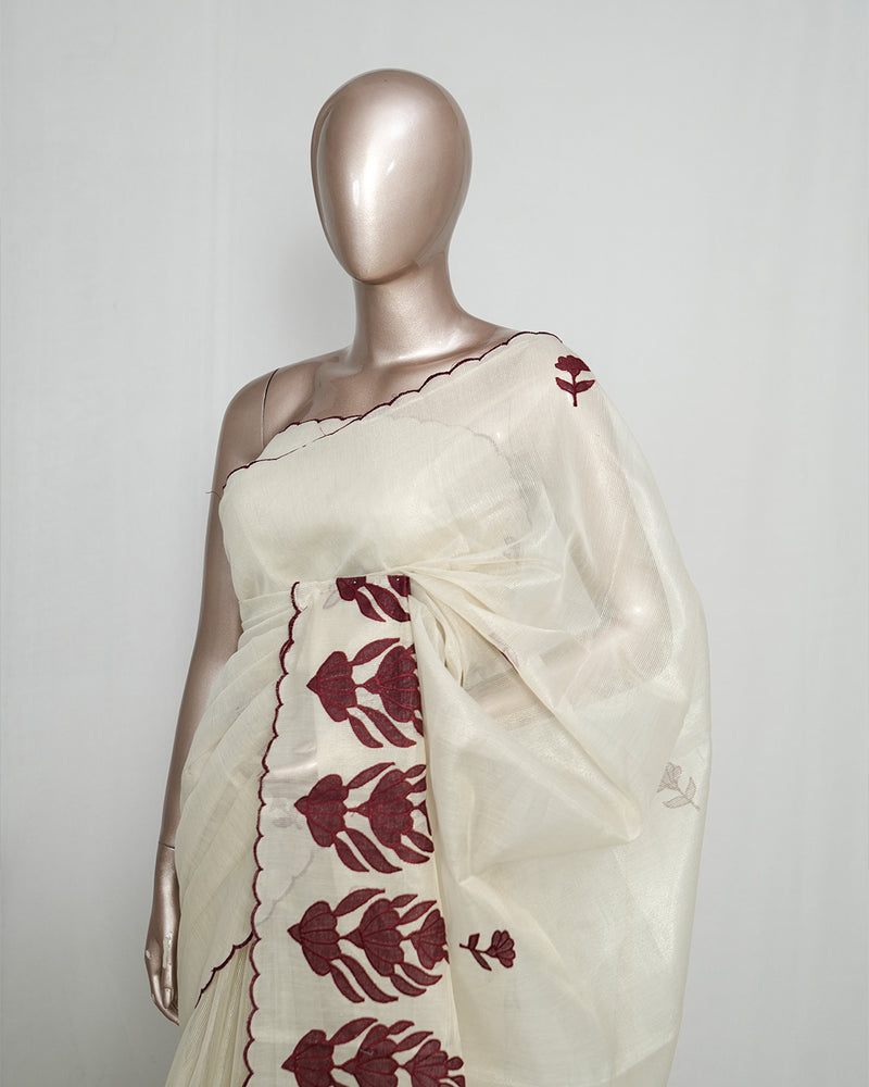 Tissue Kota Appliqué Embroidery Saree  SAN5174