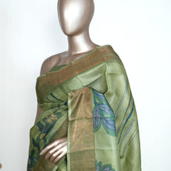 Floral Printed Tussar Silk Saree SAN4197
