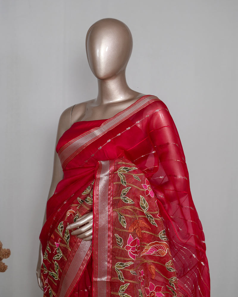 Organza Tissue Saree  SAN4939