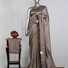 Banarasi Brocade Silk Saree with Striped Weaving  SAN4603