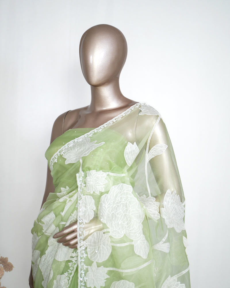 Organza Saree with Appliqué Work  SAN5026
