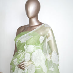 Organza Saree with Appliqué Work  SAN5026