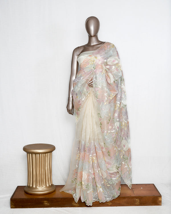 Pure Organza Embroidered & Appliqué Saree  SAN4938