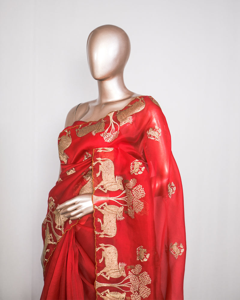 Pure Organza Designer Saree  SAN4933