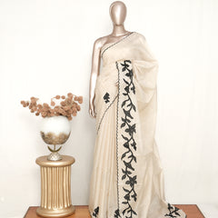 Tissue Kota Applique Embroidery Saree   SAN5169