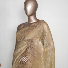 Crushed Shimmer Organza Saree SAN4112