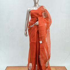 Glass Organza Saree  B SAN5389