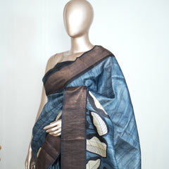 Floral Printed Tussar Silk Saree SAN4178