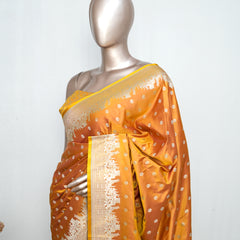 Sunset orange  Banarasi silk sarees  SAN5286