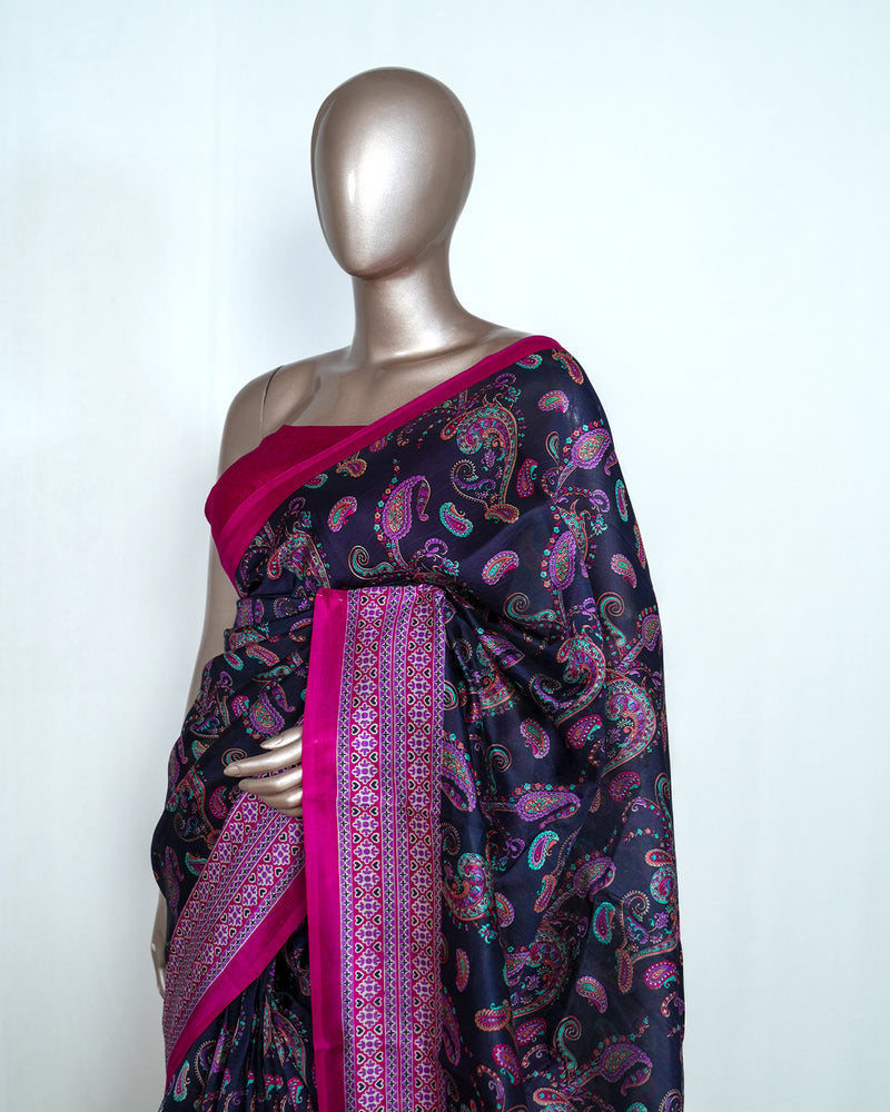 Pure Soft Silk Saree with Kashmiri Traditional Print SAN4997