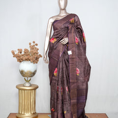 Printed Tusser Silk Saree  SAN4194