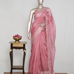 Pure Organza Embroidery Saree SAN4936