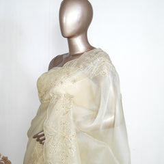 Pure Crystal Organza Handworked Saree  SAN4937