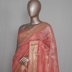 Linen Silk Saree with Banarasi Weaving SAN4056