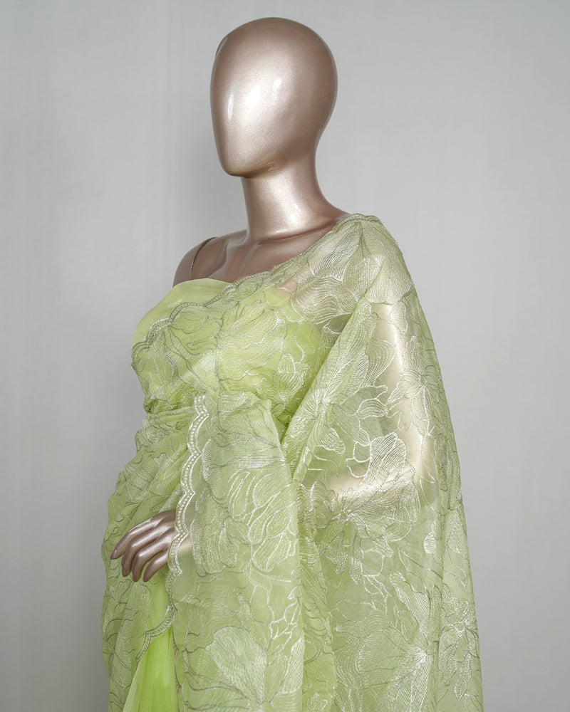 Semi Turkish Organza Saree SAN4956