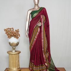 Mysore Semi Silk Saree with Kalamkari Border  _Sarees 650 067 VI (₹3100) 2 C 005033