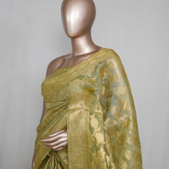 Linen Silk Saree with Banarasi Weaving SAN4062