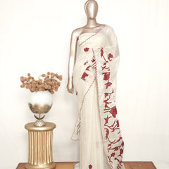 Tissue Kota Appliqué Embroidery Saree  SAN5172