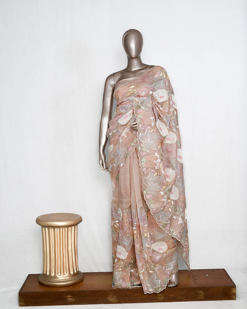 Pure Organza Embroidered & Appliqué Saree   SAN4938