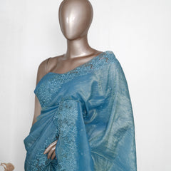 Crushed Shimmer Organza Saree SAN4117