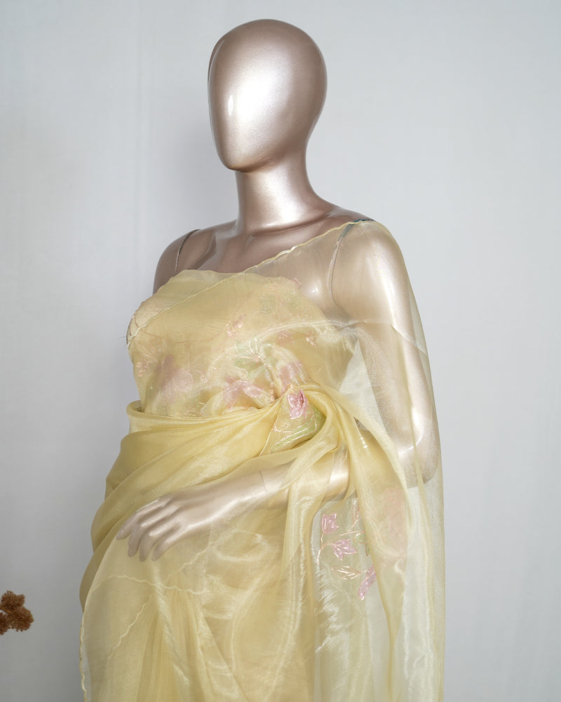 Crystal Organza Handworked Saree  SAN4814