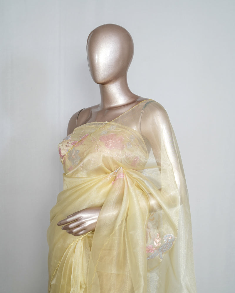 Crystal Organza Handworked Saree  SAN4808