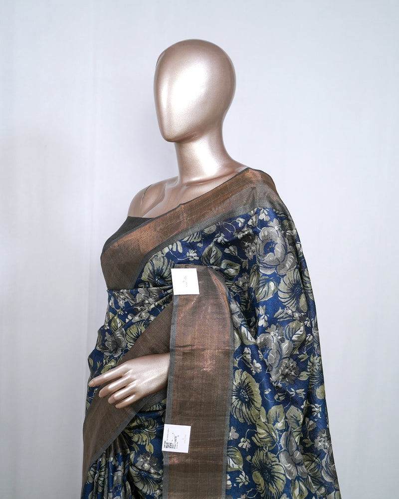 Printed Tusser Silk Saree SAN4217