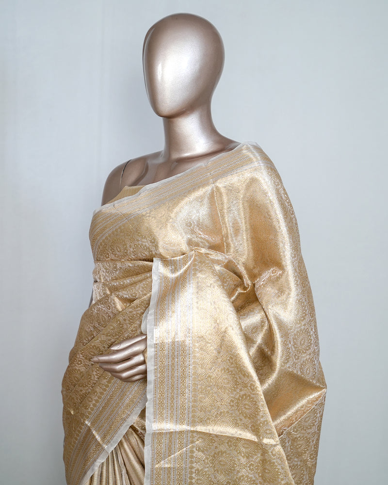 Pure Golden Tissue Silk Saree SAN4256