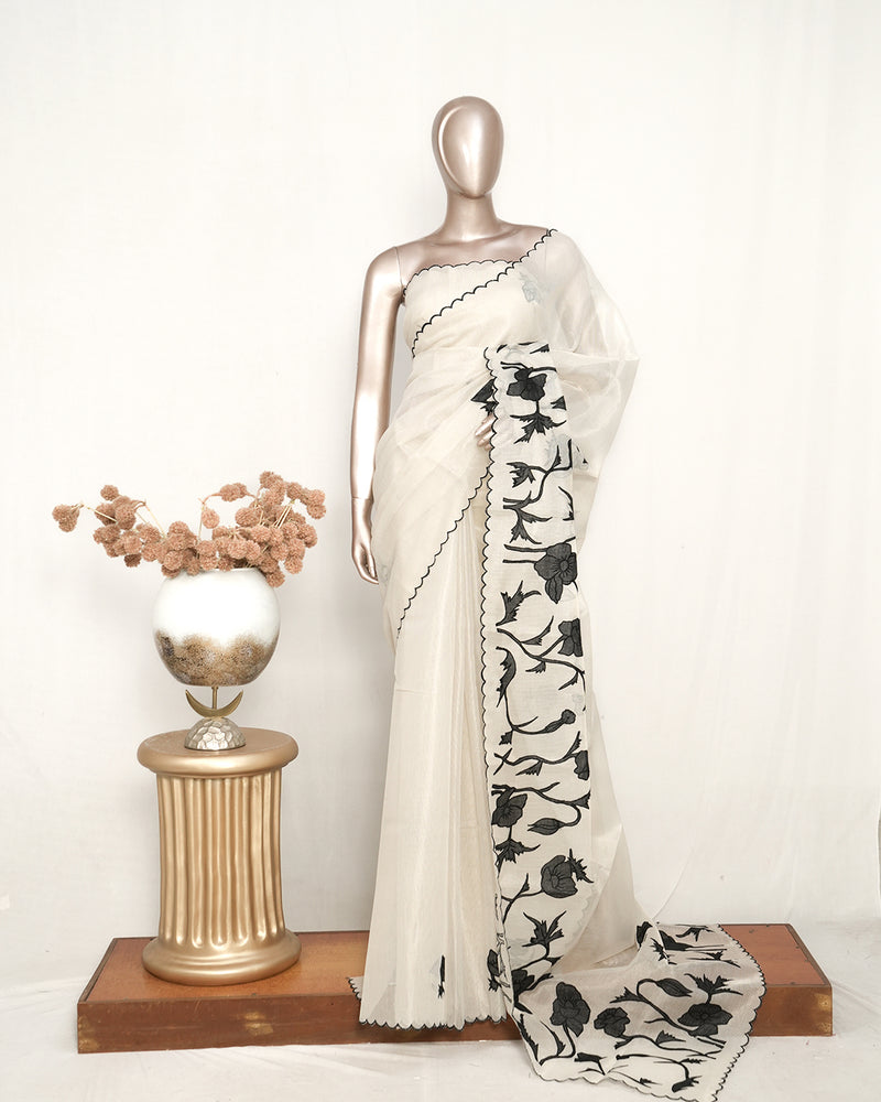 Tissue Kota Appliqué Embroidery Saree  SAN5167