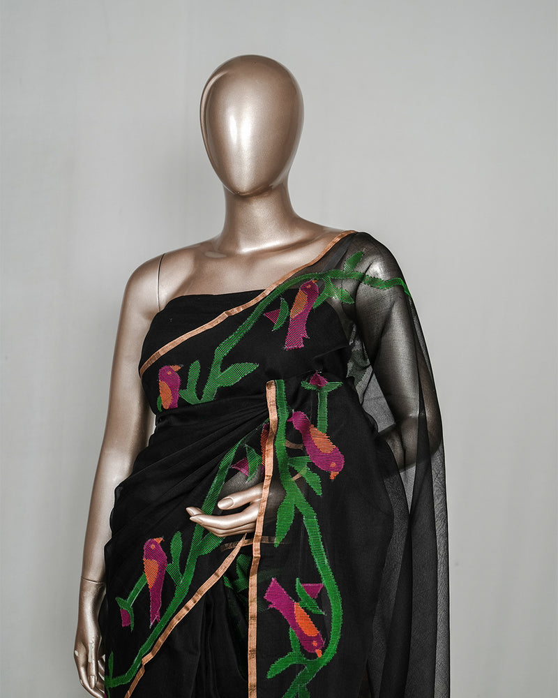 Pure Kora Silk Organza Saree with Jamdani Weaving  SAN4929
