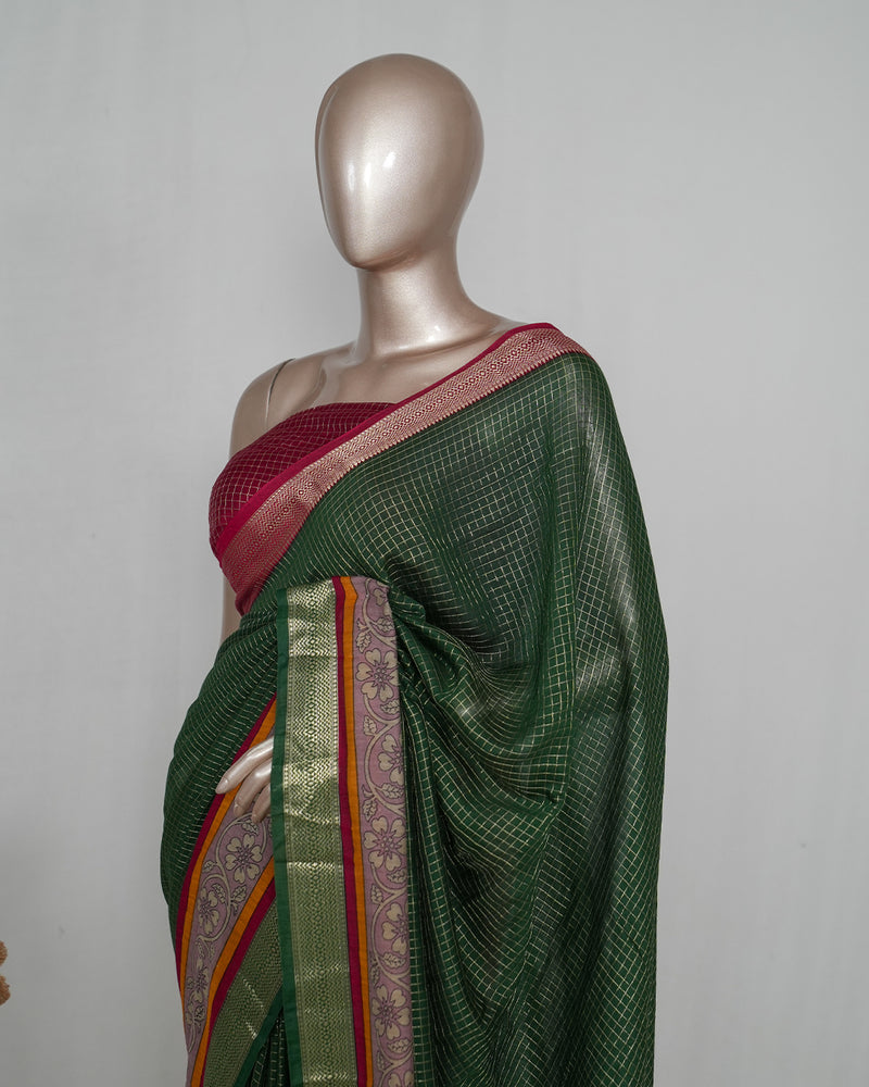 Mysore Semi Silk Saree with Kalamkari SAN4981