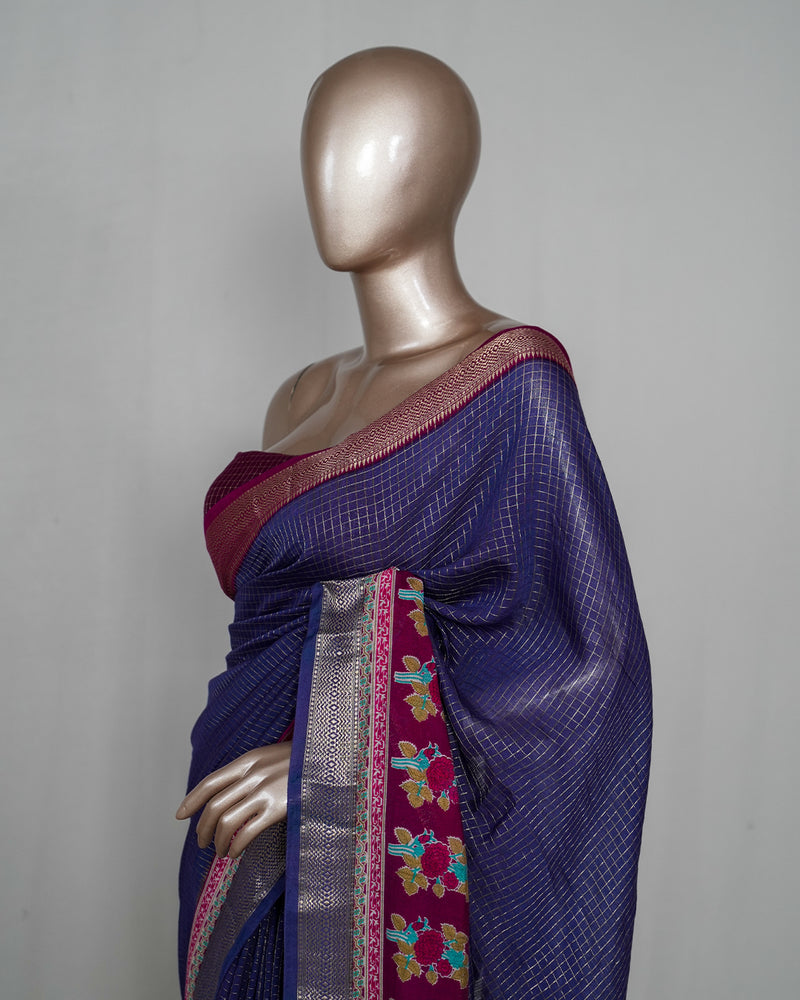 Mysore Semi Silk Saree with Kalamkari SAN5055