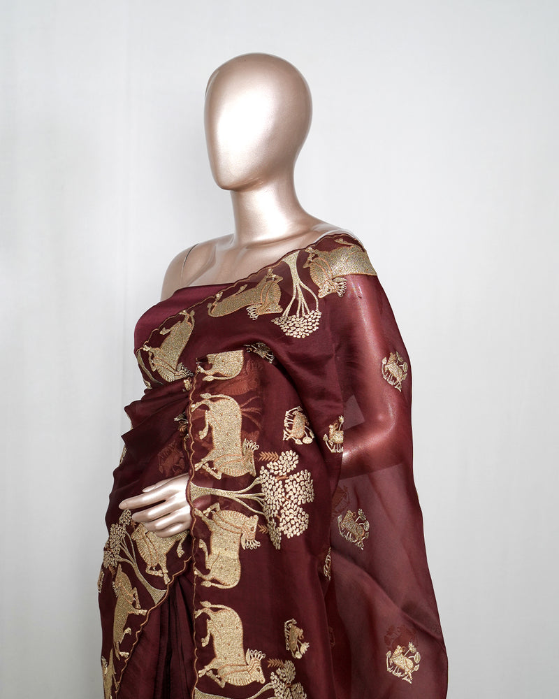 Organza Embroidery Saree SAN4967