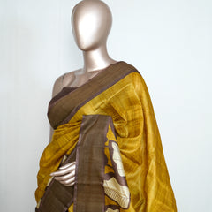 Floral Printed Tussar Silk Saree SAN4177