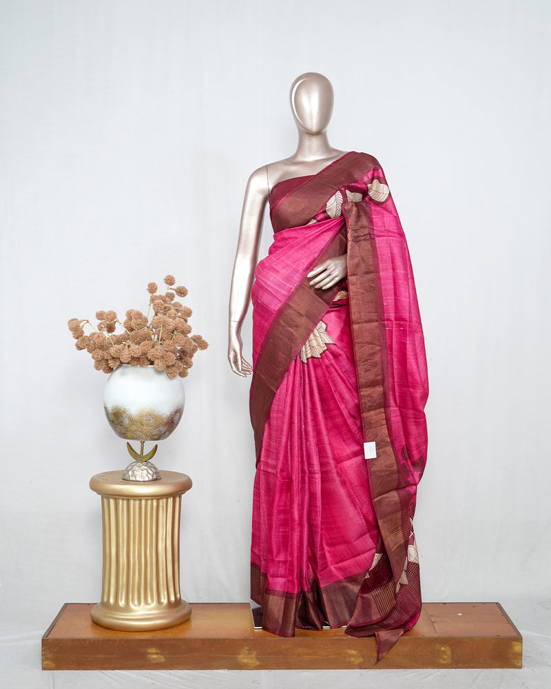 Printed Tusser Silk Saree  SAN4172