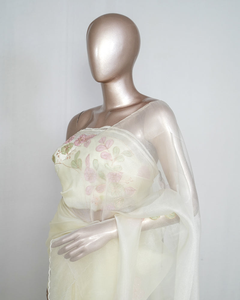 Crystal Organza Handworked Saree  SAN4805