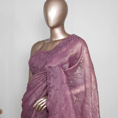Crushed Shimmer Organza Saree SAN4110