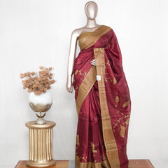 Printed Tussar Silk Saree  SAN4169