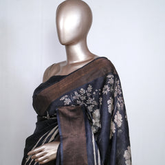 Printed Tusser Silk Saree SAN4208