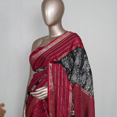 Semi Natural Crepe Saree with Digital Print _ Mysore Dola Silk Saree (₹3900) A 004426