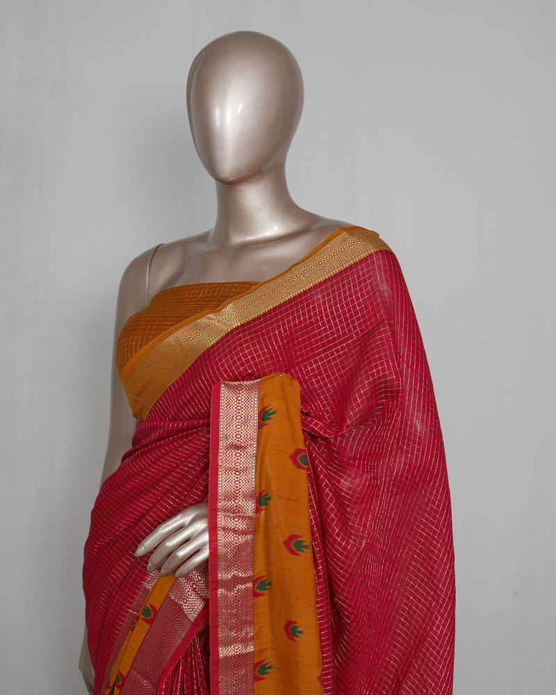Mysore Semi Silk Saree with Kalamkari  SAN4977