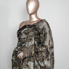 Black Organza Saree  SAN4369