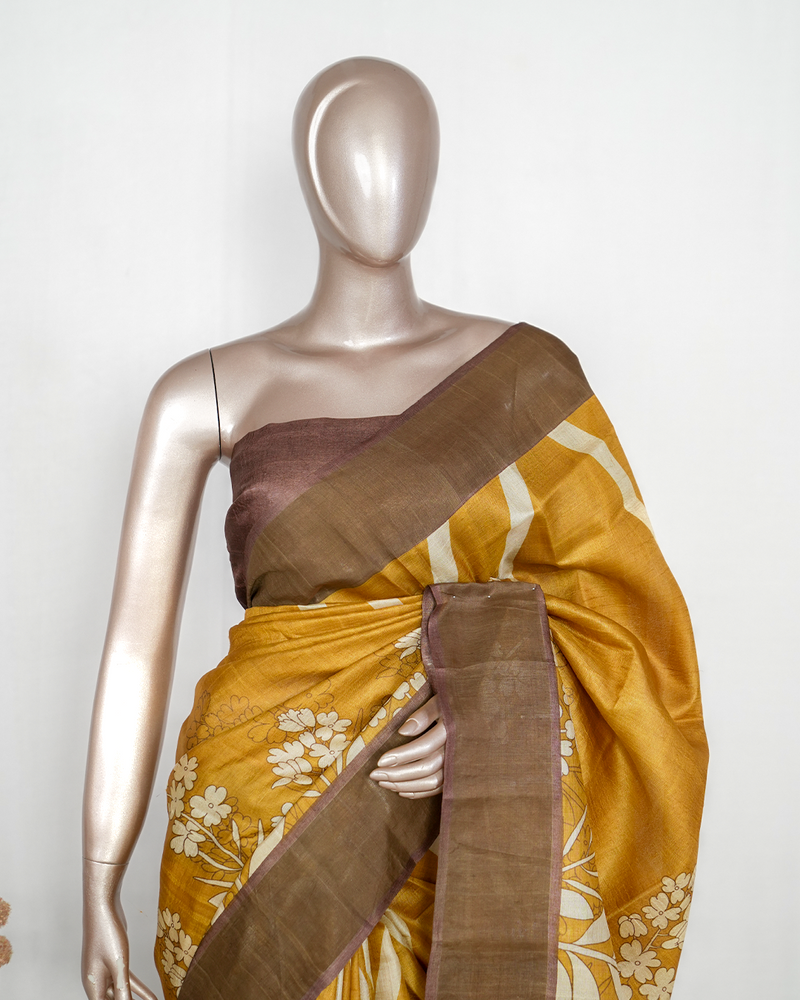 Printed Tussar Silk Saree SAN4184