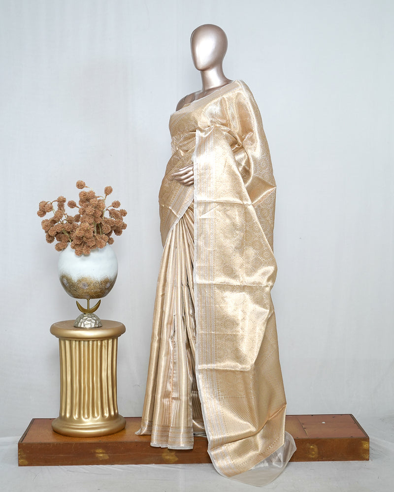 Pure Golden Tissue Silk Saree SAN4256