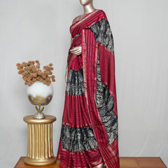 Semi Natural Crepe Saree with Digital Print _ Mysore Dola Silk Saree (₹3900) A 004426
