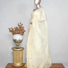 Pure Crystal Organza Handworked Saree  SAN4937