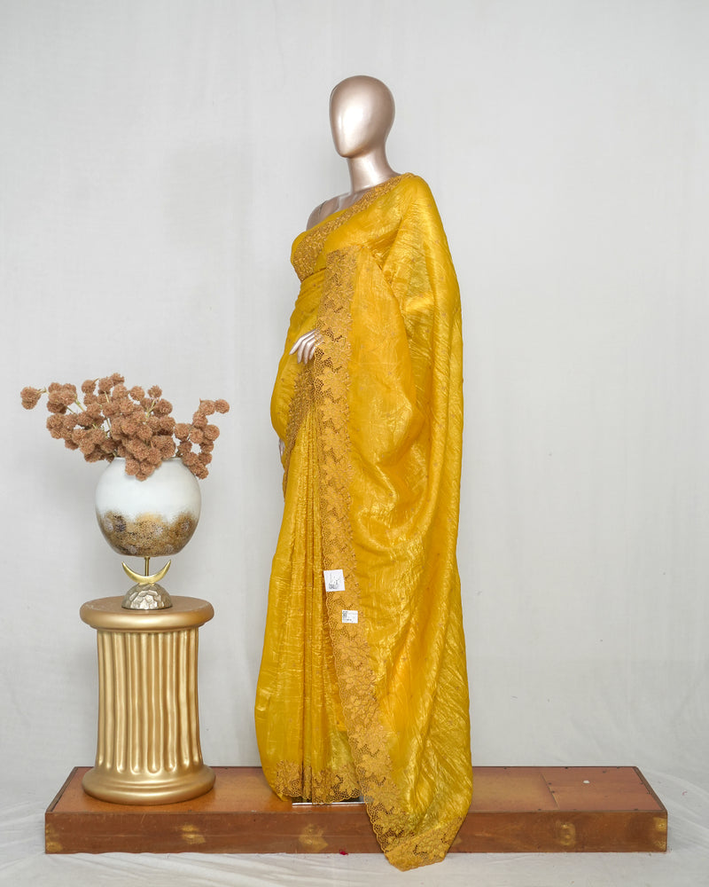 Shimmer Crushed _Crushed Tissue EMB Saree (₹4300) A 004111