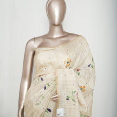 Ivory Floral Hand-Painted Kota Saree A SAN5318
